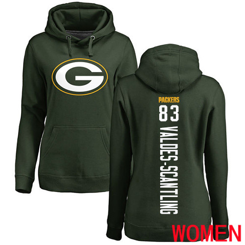 Green Bay Packers Green Women 83 Valdes-Scantling Marquez Backer Nike NFL Pullover Hoodie Sweatshirts